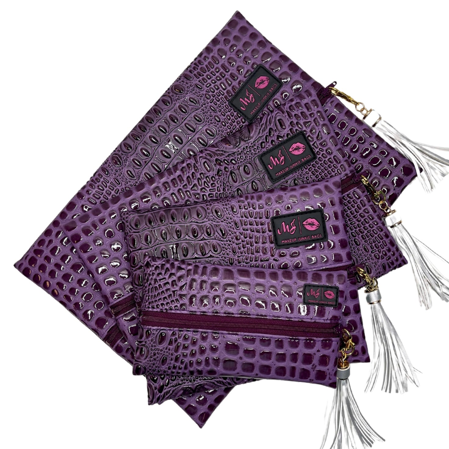Makeup Junkie Bags Bubble Gator Amethyst