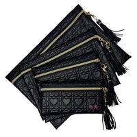 Makeup Junkie Bags Quilted Hearts Onyx