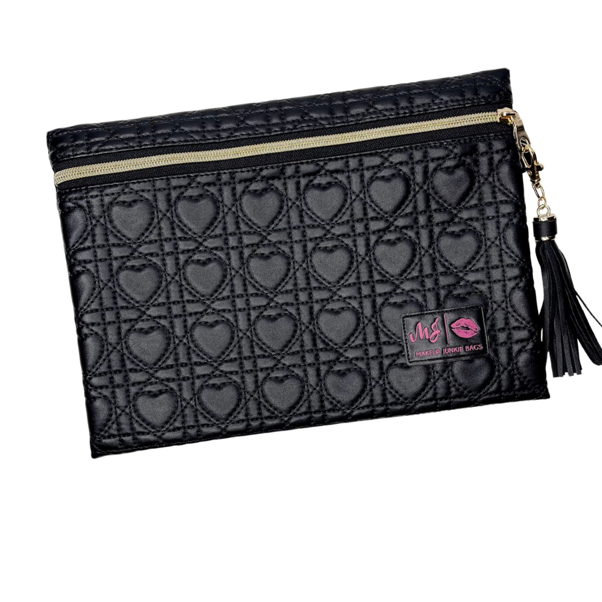 Makeup Junkie Bags Quilted Hearts Onyx