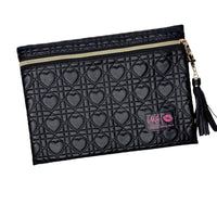 Makeup Junkie Bags Quilted Hearts Onyx
