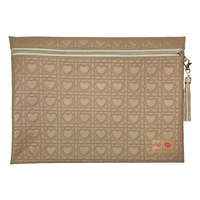 Makeup Junkie Bags Quilted Hearts Mocha