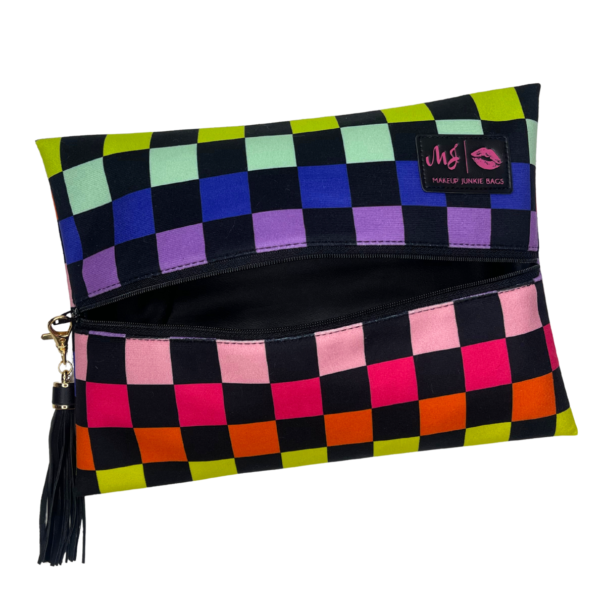 Makeup Junkie Bags Colorful Check