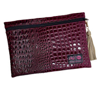 Makeup Junkie Bags Bubble Gator Wine Top Zip