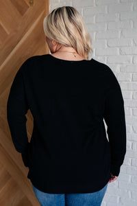 Stella High-Low Tunic Sweater - Black