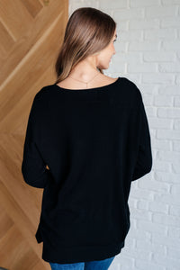 Stella High-Low Tunic Sweater - Black