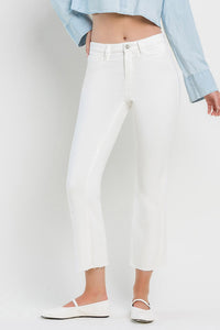 VERVET Optic White High Rise Crop Flare Jeans