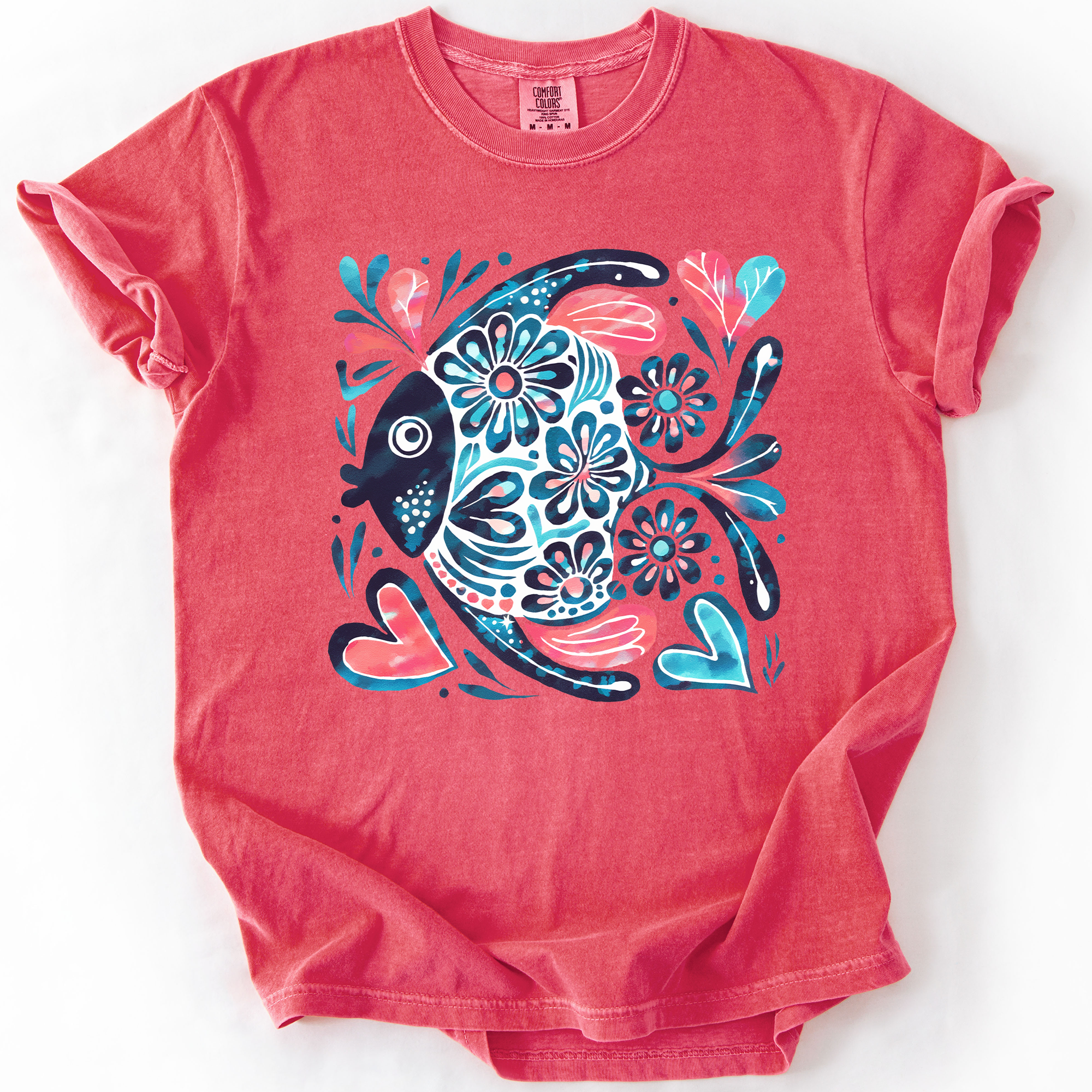 Watercolor Fish Comfort Colors Graphic T-Shirt