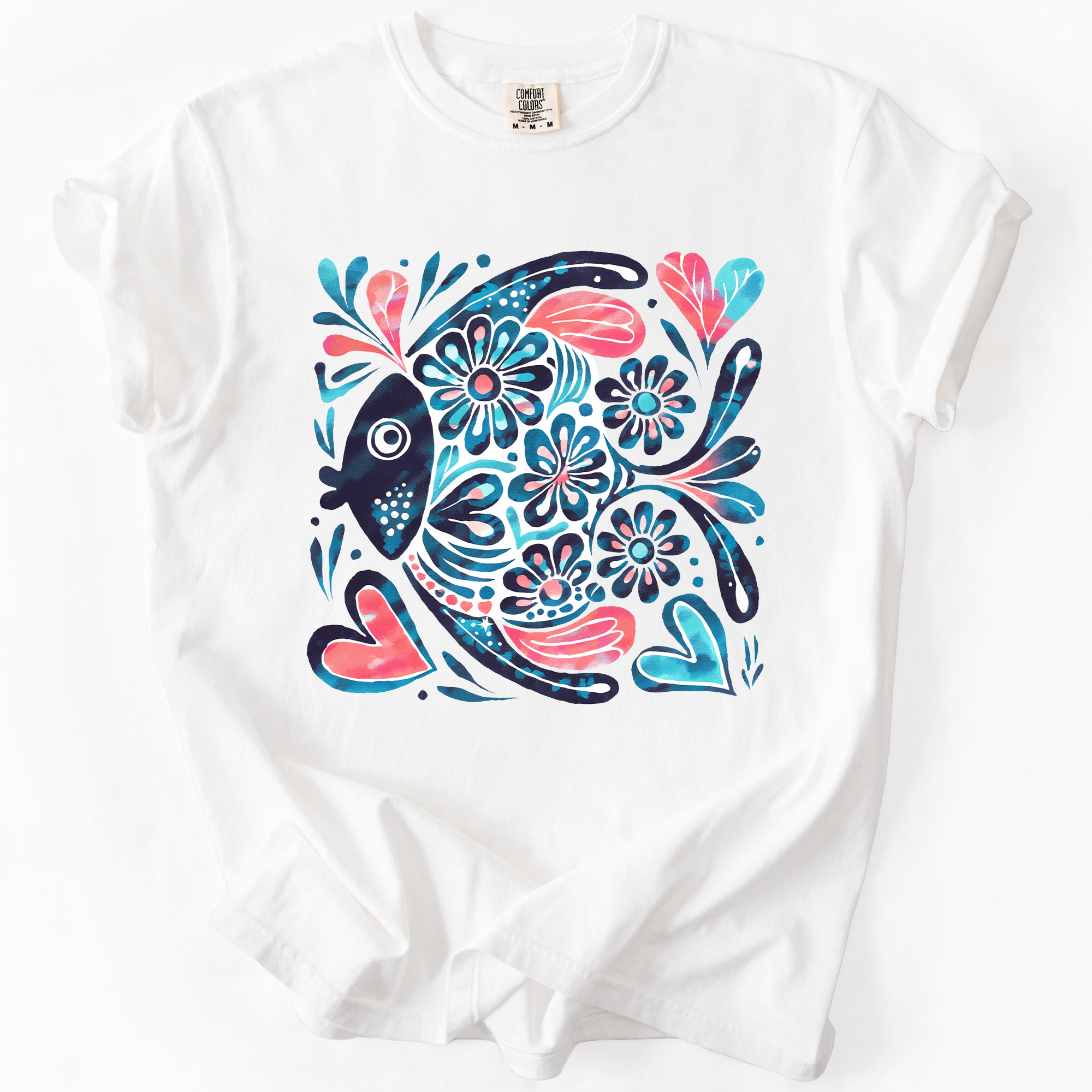 Watercolor Fish Comfort Colors Graphic T-Shirt
