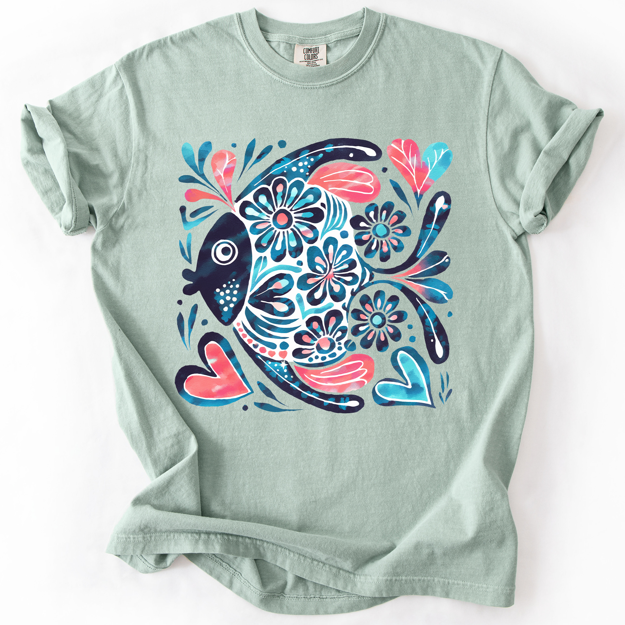 Watercolor Fish Comfort Colors Graphic T-Shirt