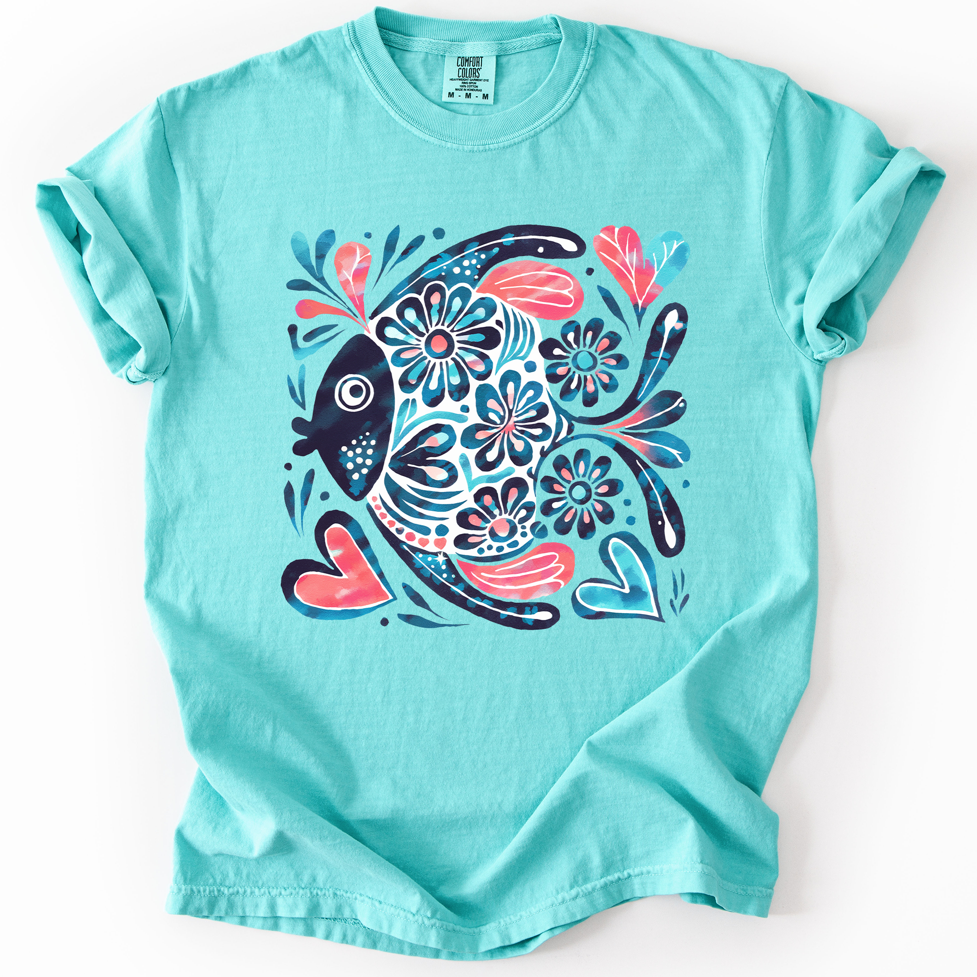 Watercolor Fish Comfort Colors Graphic T-Shirt