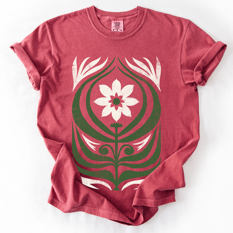 White Daisy Floral Comfort Colors Graphic T-Shirt