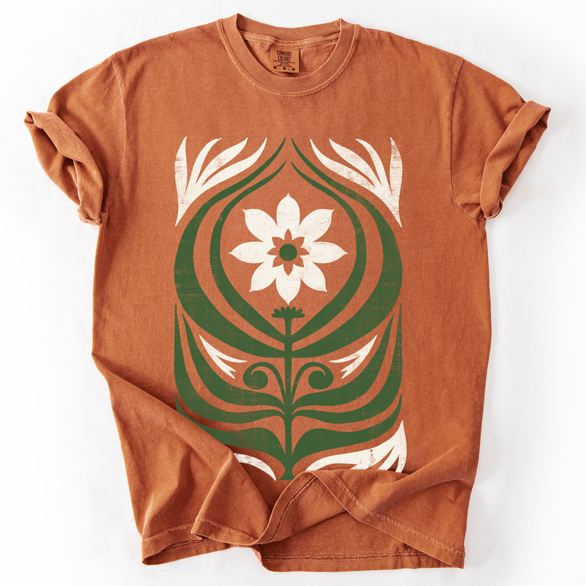 White Daisy Floral Comfort Colors Graphic T-Shirt