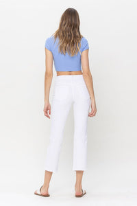 VERVET White Denim High Rise Crop Straight Jeans