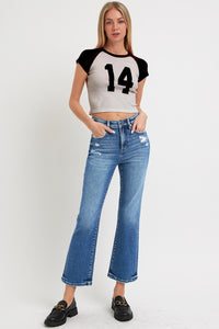 RISEN High Rise Crop Bootcut Jeans