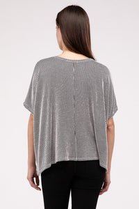 Ribbed Round Neck Everyday Short Sleeve Top