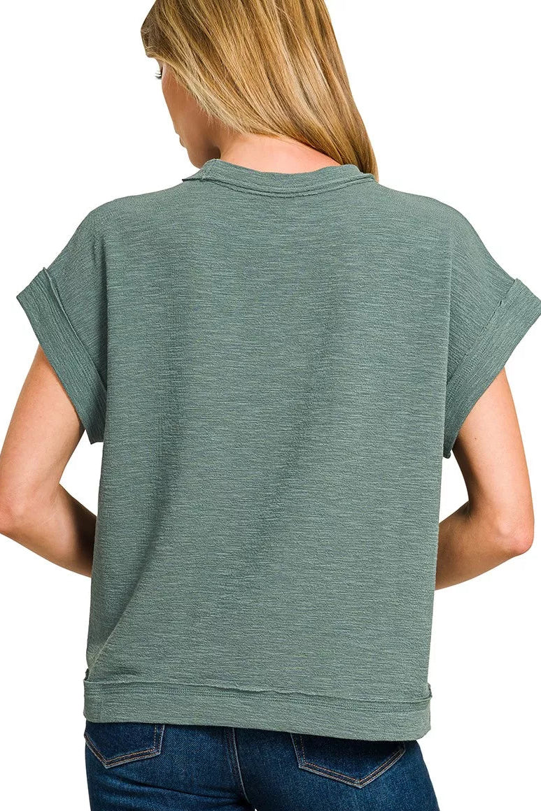 Cotton Slub Short Sleeve Tee and Pants Set