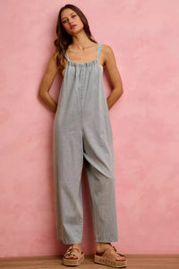 Wide Leg Lightweight Denim Overalls