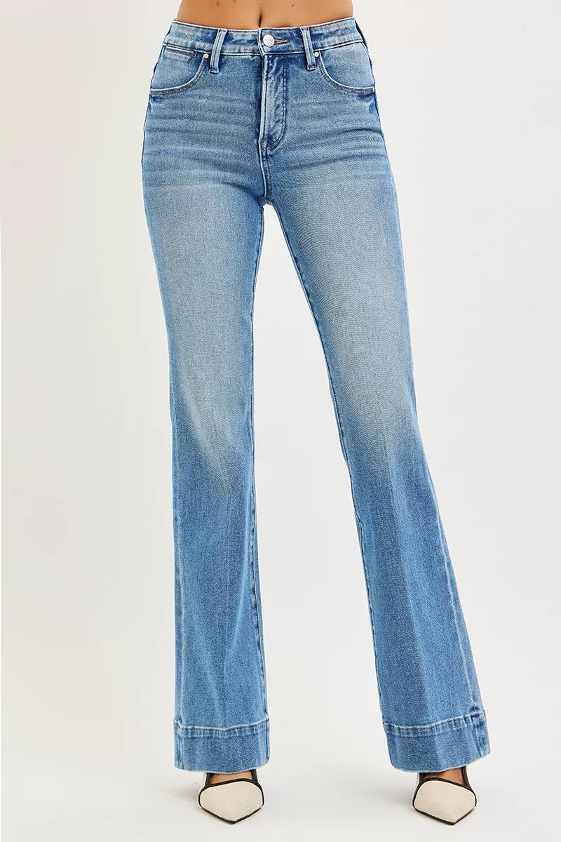 Risen Tummy Control Mid Rise Flare Jeans