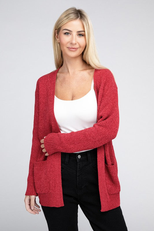 Mallory Melange Open Front Sweater Cardigan