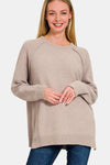 Raglan Chenille Sweater - Light Mocha