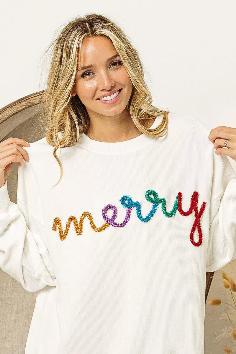 Merry Tinsel Pullover Sweatshirt