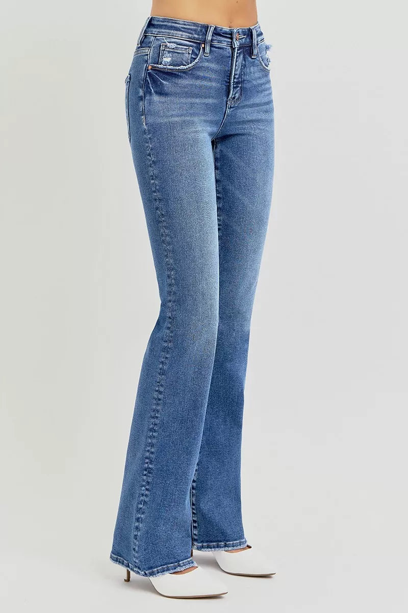 Risen High Rise Straight Jeans