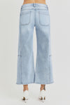 RISEN High Rise Seam Detail Wide Leg Crop Jeans