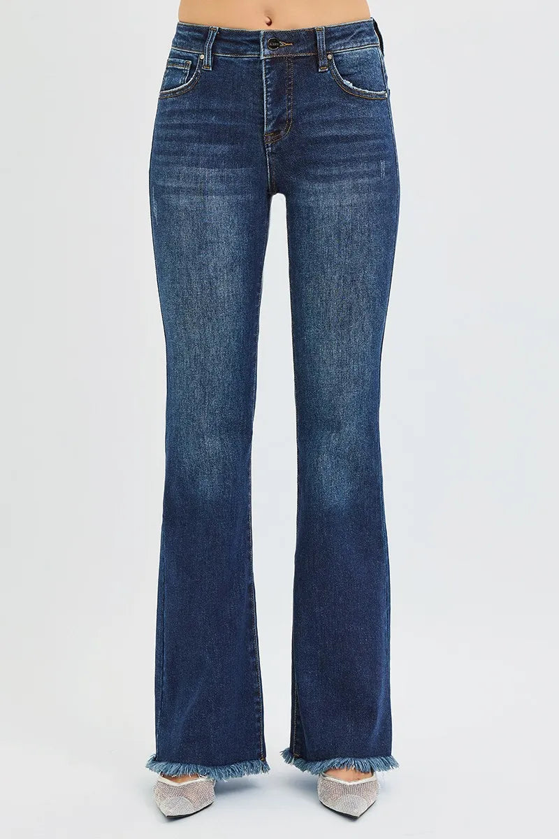 Risen Mid Rise Tummy Control Flare Jeans