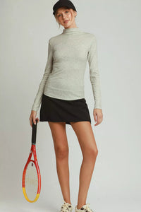 Heathered Grey Long Sleeve Mock Neck Top