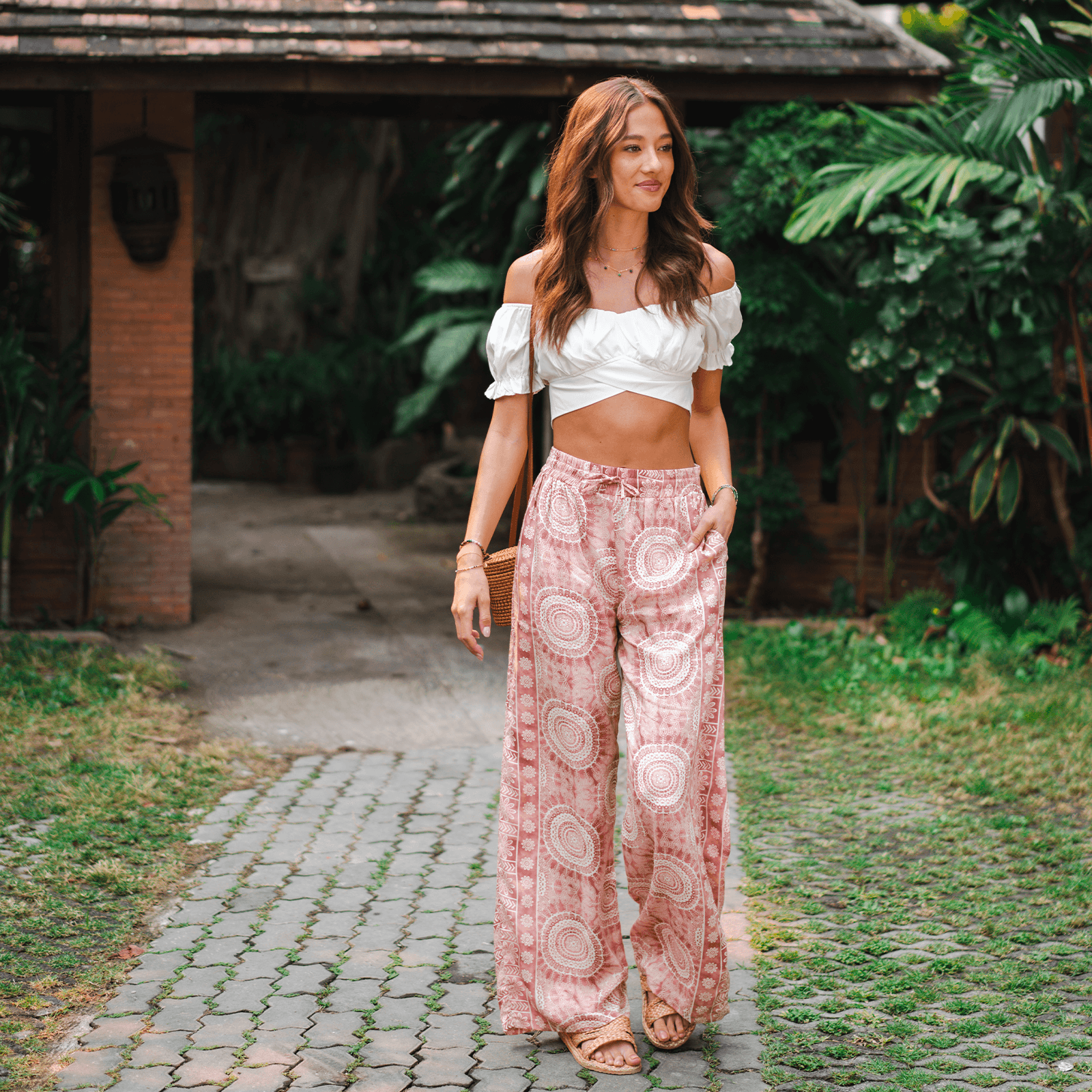 Lotus and Luna Baja Wide Leg Drawstring Pants