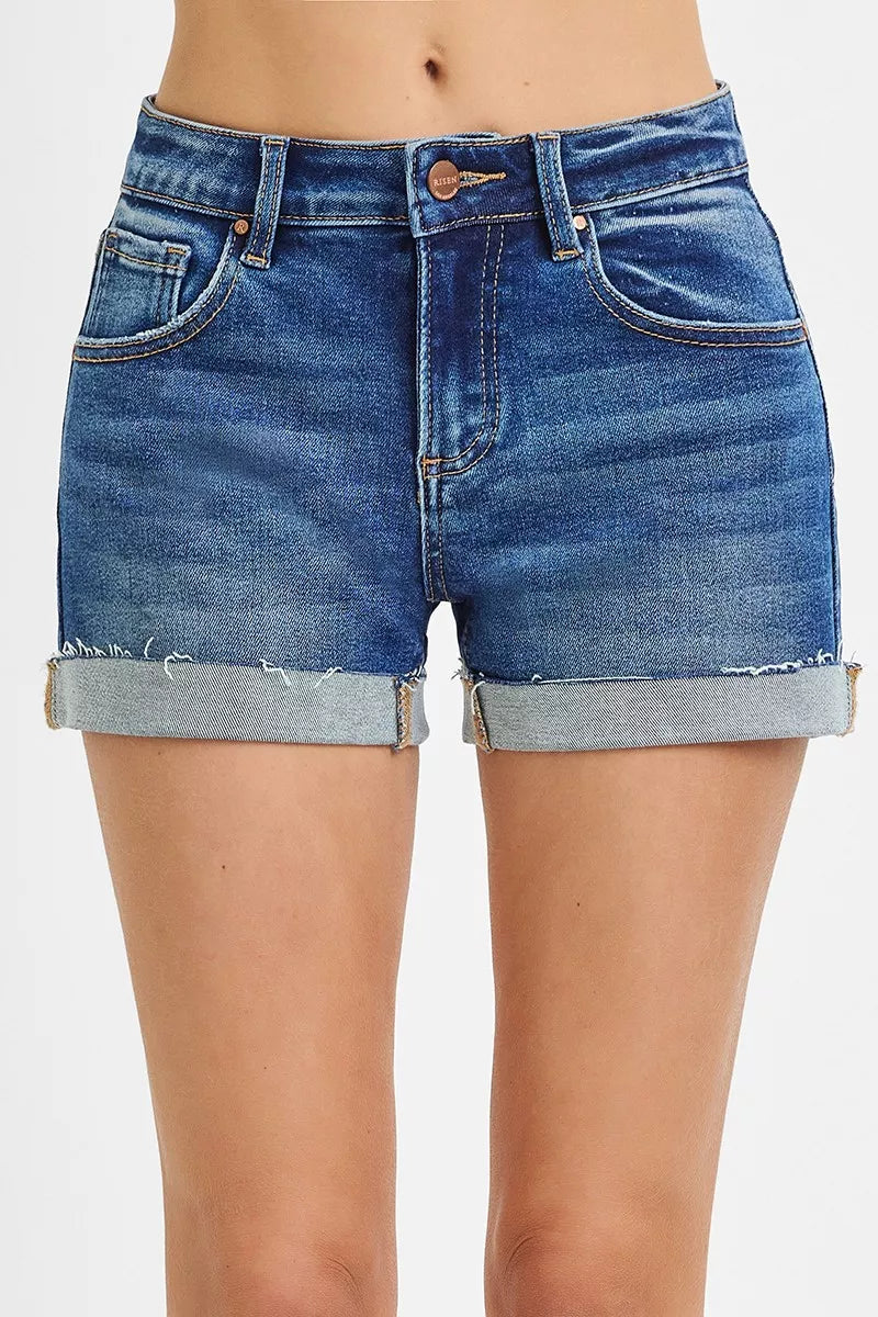 Risen Low Rise Cuffed Denim Shorts RDS6351