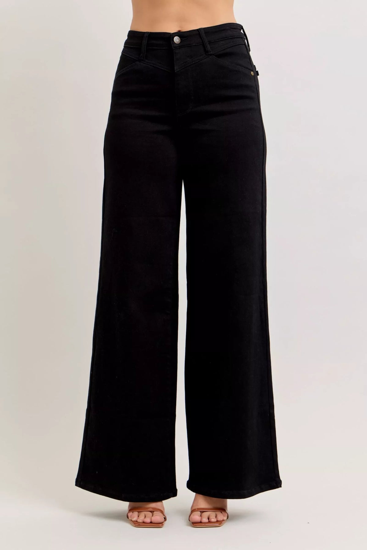 Judy Blue High Rise Front Yoke Wide Leg Jeans
