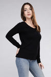 Layer Up Cotton V-Neck Long Sleeve T-Shirt