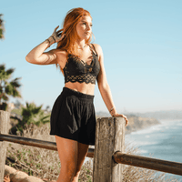 Lotus and Luna Black Cotton Shorts