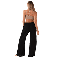 Lotus and Luna Black Cotton Cabana Pants