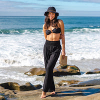 Lotus and Luna Black Wide Leg Cotton Pants