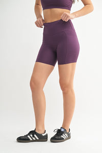 Mono B Venice Cloud Light Sculpt Biker Shorts - Merlot