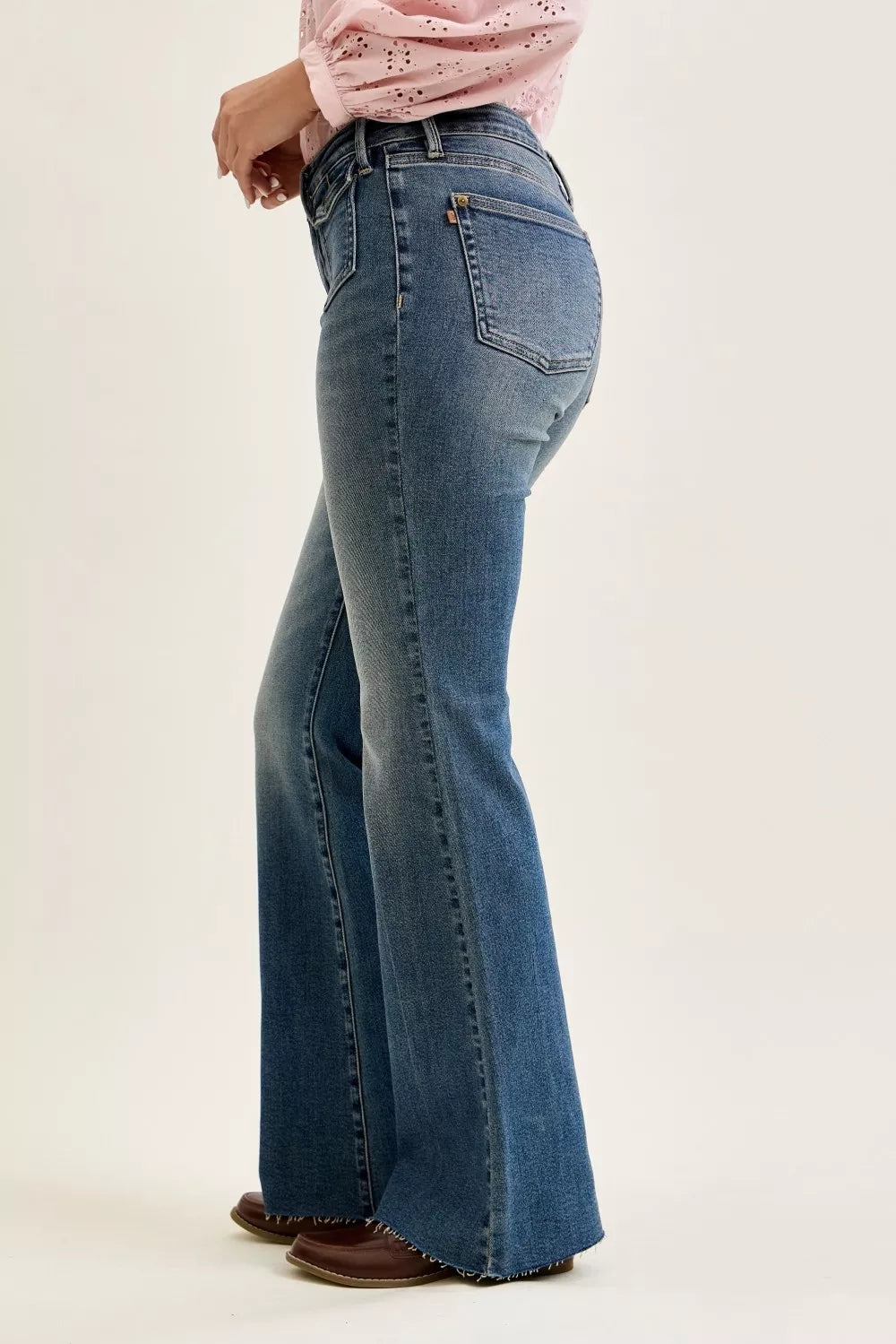 Judy Blue Mid Rise Vintage Wash Flare Jeans