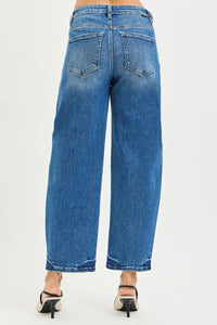 Risen Mid Rise Slouchy Cropped Barrel Jeans