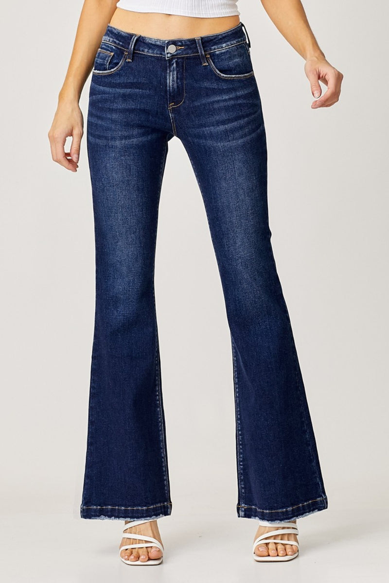 RISEN Low Rise Dark Wash Flare Jeans