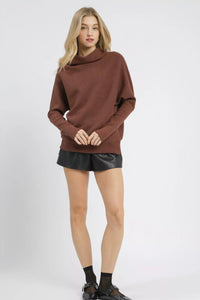 Umgee Draped Turtleneck Dolman Sweater