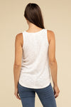 Textured V-Neck Tank Top