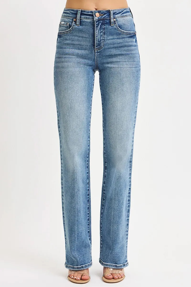 Risen High Rise Tummy Control Classic Straight Jeans