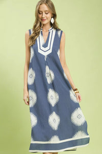 Umgee Geometric Midi Dress