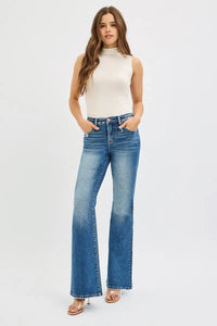 Risen High Rise Tummy Control Flare Jeans