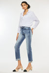 Kancan High Rise Cuffed Slim Straight Jeans