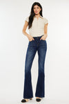 Kancan Mid Rise Dark Wash Flare Jeans