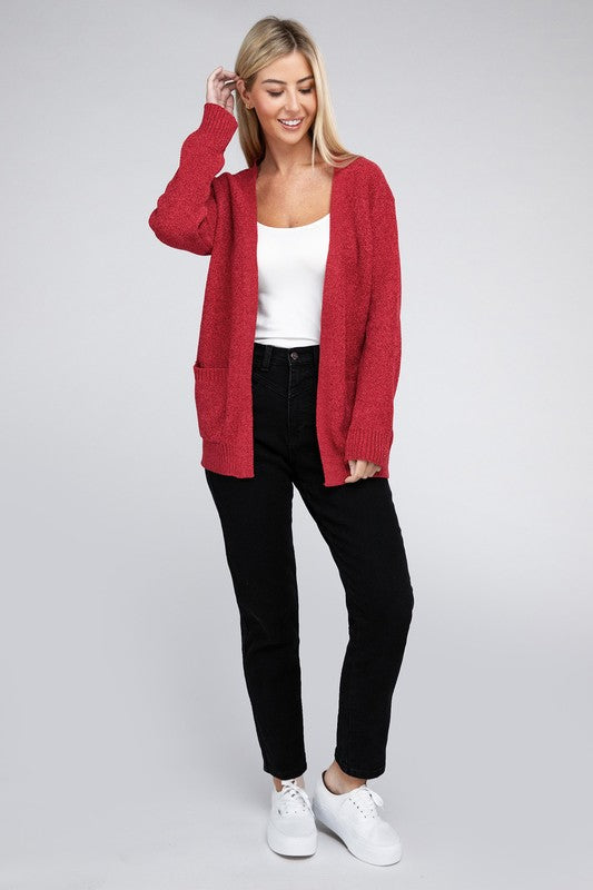 Mallory Melange Open Front Sweater Cardigan