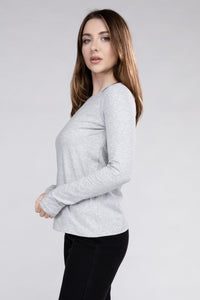 Let's Layer Cotton Crew Neck Long Sleeve T-Shirt