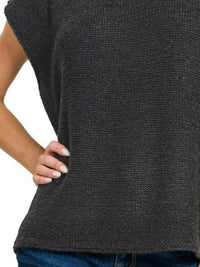 Zenana Oversized Sweater Knit Top in Black